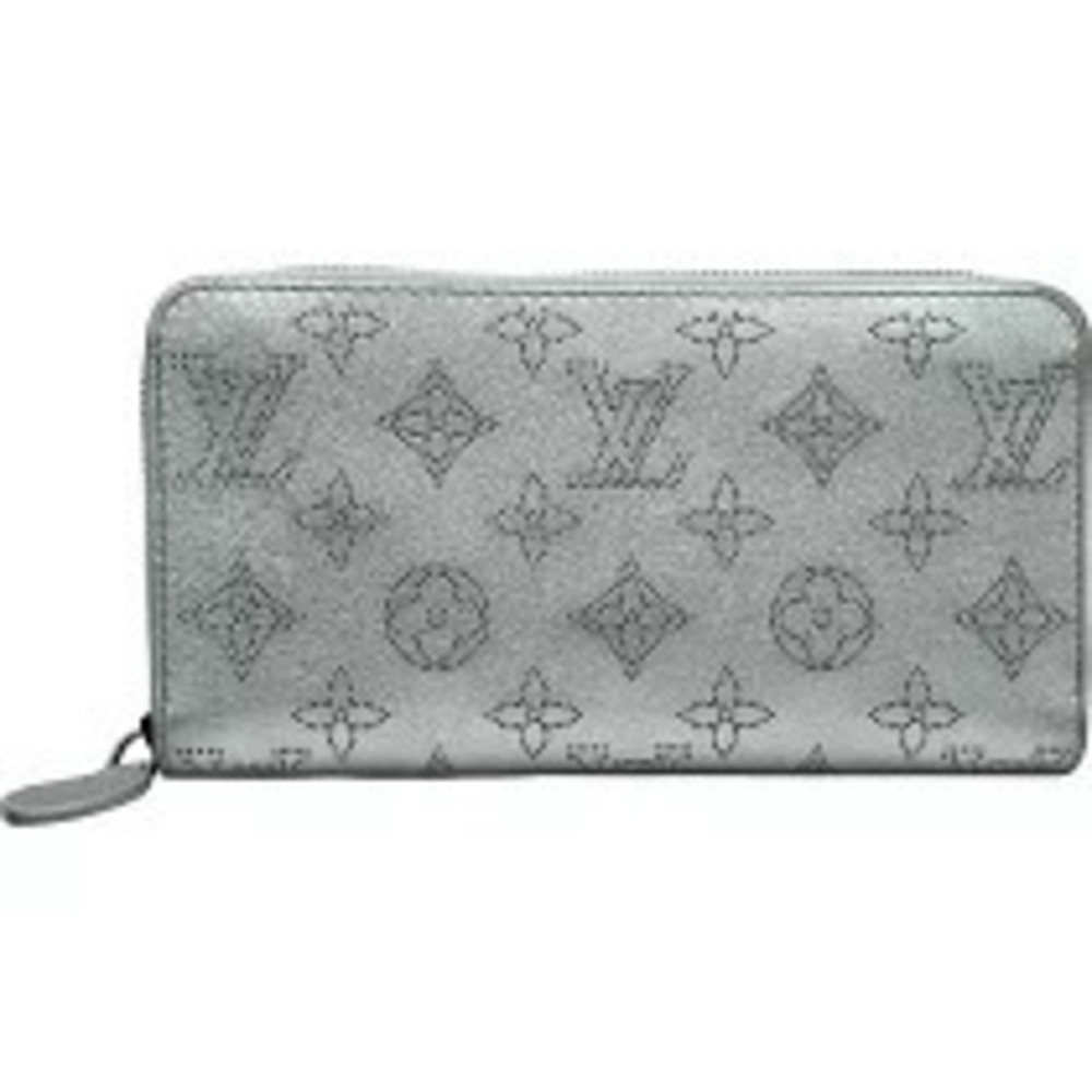 Louis Vuitton Zippy Wallet Silver Monogram Mahina Long